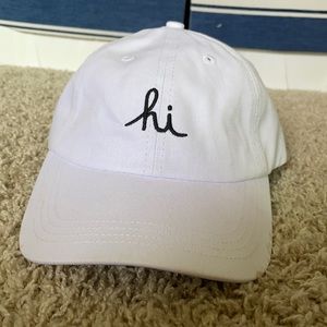In4mation (Hawaii Local Brand) Cursive Hi Dad Hat, White, Never Worn but No Tags